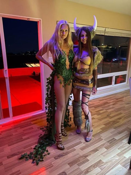 Plunge Poison Ivy Monokini Gown Dress Costume Rave Cosplay Halloween