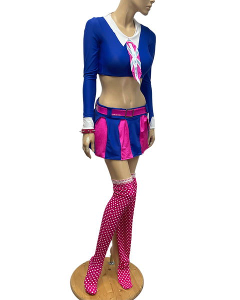 Austin Powers School Girl Twins Inspired Dance Festival Cosplay Costume
