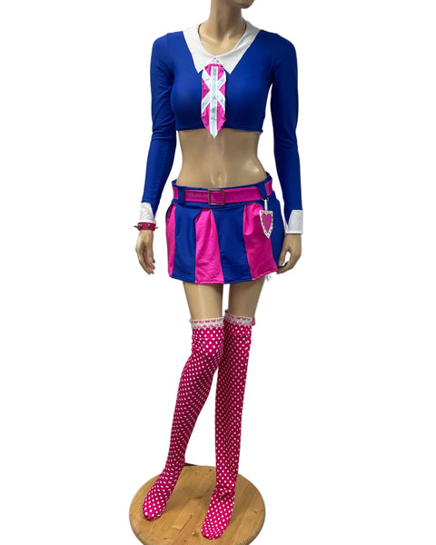 Austin Powers School Girl Twins Inspired Dance Festival Cosplay Costume