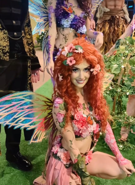 Green Fairy Monokini Warriors with Monarch Butterflies Cosplay Festival Dance Costume