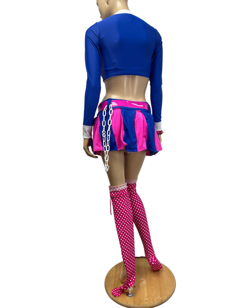 Austin Powers School Girl Twins Inspired Dance Festival Cosplay Costume