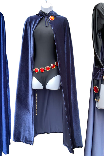 Ready to Ship - Raven - Teen Titan Inspired Dance Festival Cosplay Costume Bodysuit and Cape