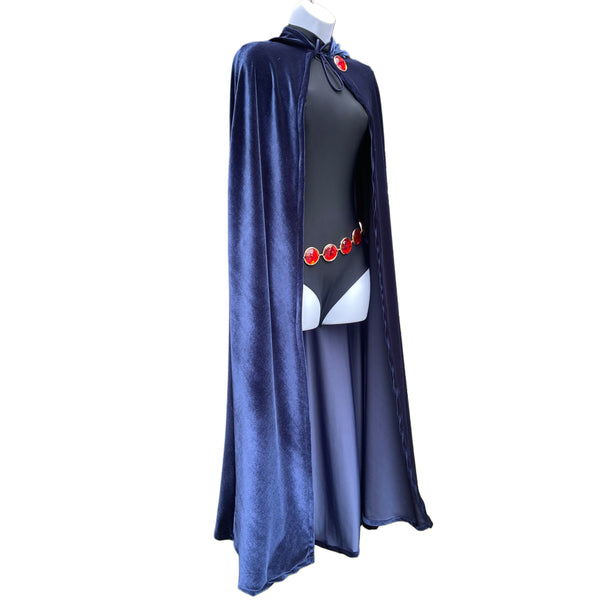 Ready to Ship - Raven - Teen Titan Inspired Dance Festival Cosplay Costume Bodysuit and Cape