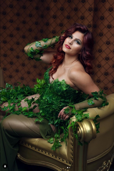 Poison Ivy Fingerless Mesh Gloves Costume Rave Bra Cosplay Halloween