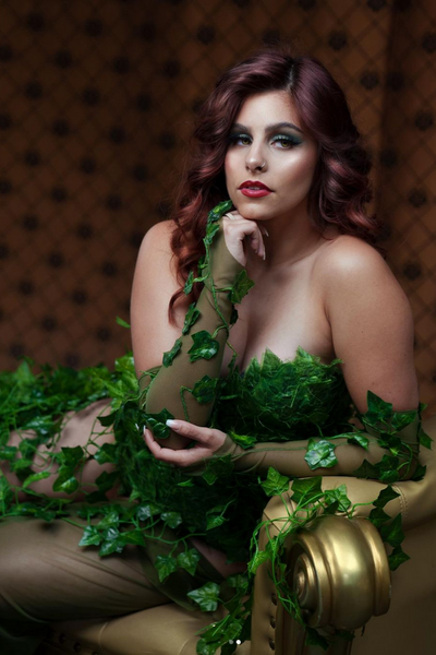 Poison Ivy Fingerless Mesh Gloves Costume Rave Bra Cosplay Halloween