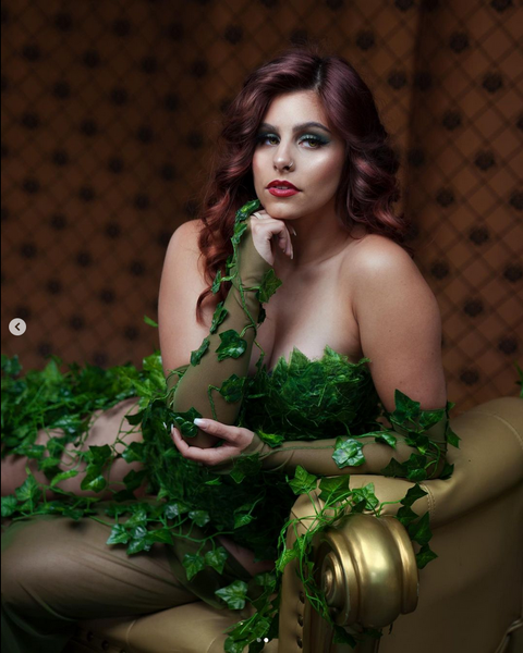Full Poison Ivy Monokini Gown Dress Costume Rave Bra Rave Wear Cosplay Halloween