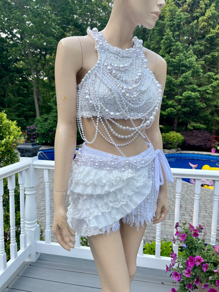 All White Pearl Dance Costume inspired by Jennie from BlackPink