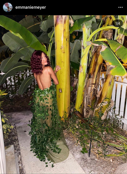 Plunge Poison Ivy Monokini Gown Dress Costume Rave Cosplay Halloween