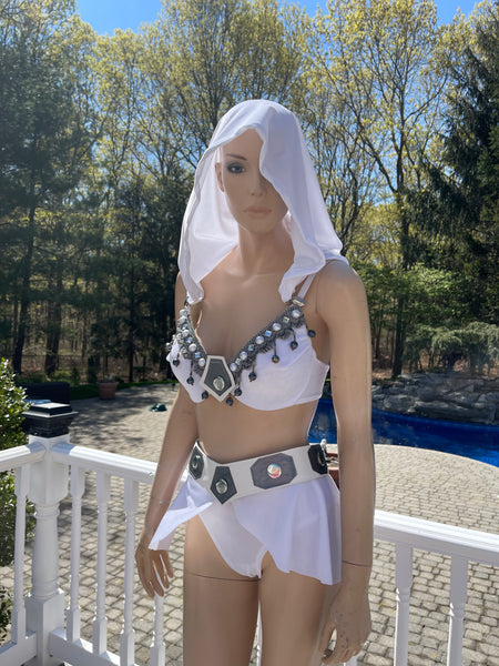 Princess Leia Inspired Top and Hiigh Rise Bottom Festival Dance Cosplay costume