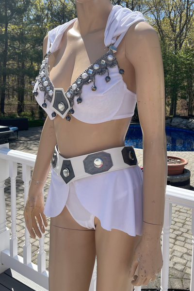 Princess Leia Inspired Top and Hiigh Rise Bottom Festival Dance Cosplay costume