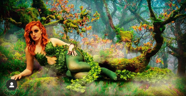 Plunge Poison Ivy Monokini Gown Dress Costume Rave Cosplay Halloween