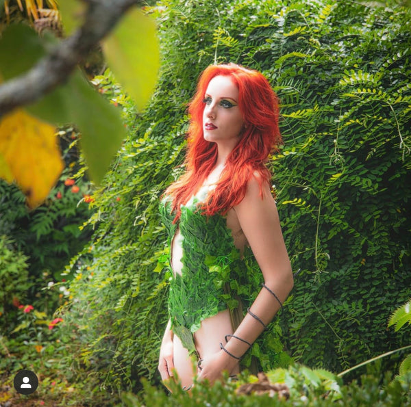 Plunge Poison Ivy Monokini Gown Dress Costume Rave Cosplay Halloween