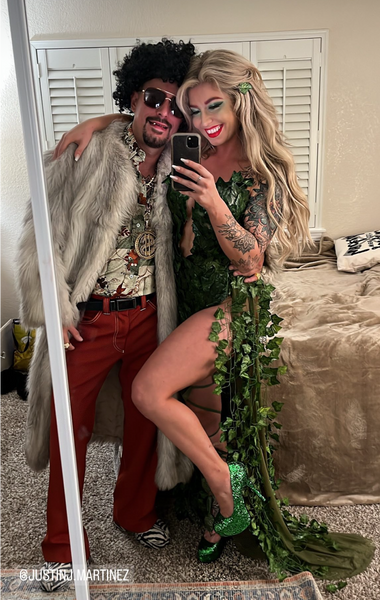 Plunge Poison Ivy Monokini Gown Dress Costume Rave Cosplay Halloween