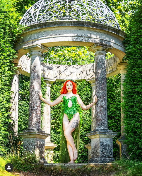 Plunge Poison Ivy Monokini Gown Dress Costume Rave Cosplay Halloween