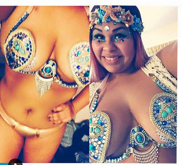 Turquoise Native Inspired Samba Carnival Dance Top