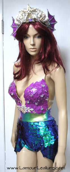 Princess Ariel Inspired Iridescent Dragon Scale Mermaid Siren Costume