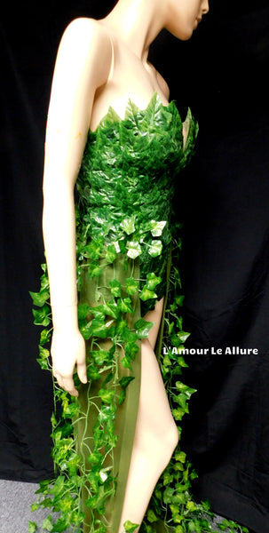 Full Poison Ivy Monokini Gown Dress Costume Rave Bra Rave Wear Cosplay Halloween