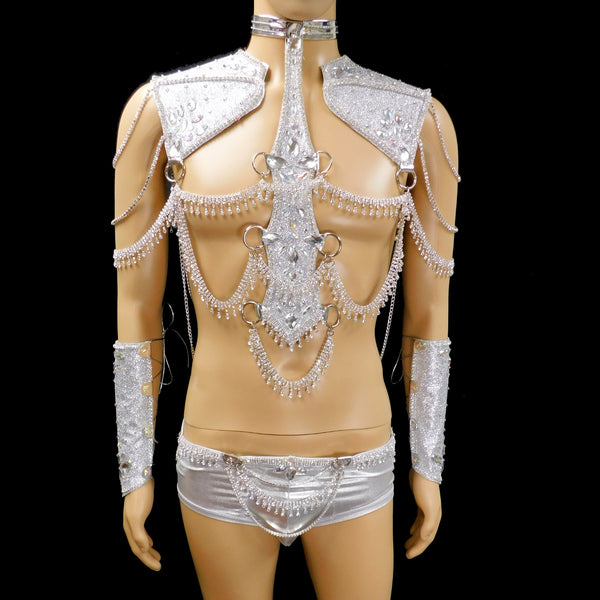 King Of Diamonds  Carnival Samba Costume - Crown, Body Harness, Bottom and Cuffs