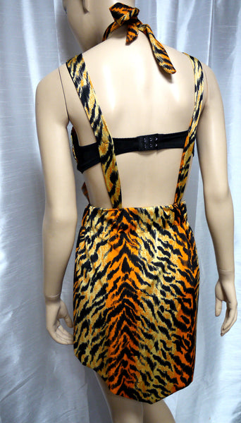 Golden Studded Jungle Tiger Goddess Monokini Dress