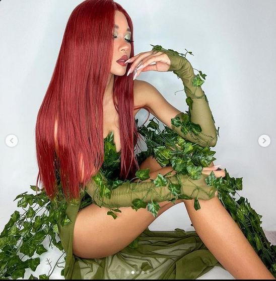 Poison Ivy Fingerless Mesh Gloves Costume Rave Bra Cosplay Halloween