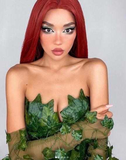 Full Poison Ivy Monokini Gown Dress Costume Rave Bra Rave Wear Cosplay Halloween