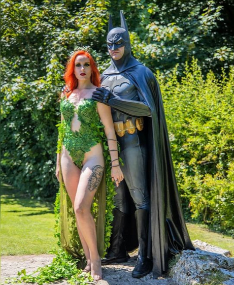 Plunge Poison Ivy Monokini Gown Dress Costume Rave Cosplay Halloween