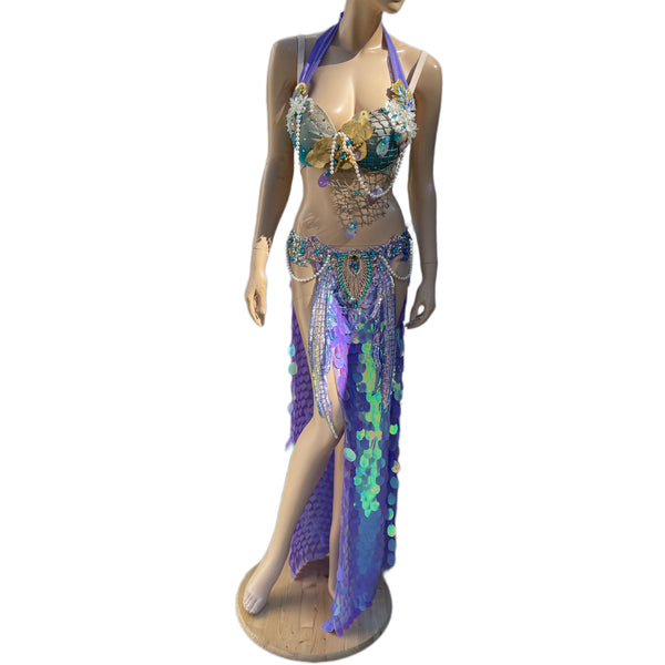 Dripping in Gold Lavender Sequins Mermaid Costume