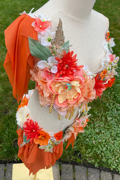 Ready to Ship 36DD Large Bottom - Dreamy Peach Fairy Top and Skirt Monokini Costume