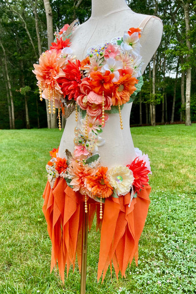 Ready to Ship 36DD Large Bottom - Dreamy Peach Fairy Top and Skirt Monokini Costume