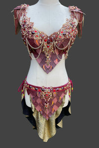 Dragon Rider Warrior Costume Rave Bra and Skirt Bottom