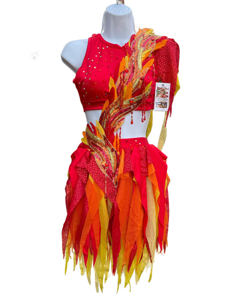 Ember Flame Phoenix Monokini Fairy Dance Costume Rave Bra