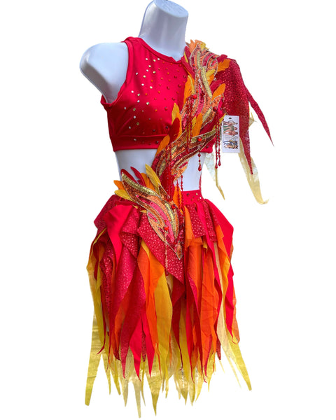 Ember Flame Phoenix Monokini Fairy Dance Costume Rave Bra