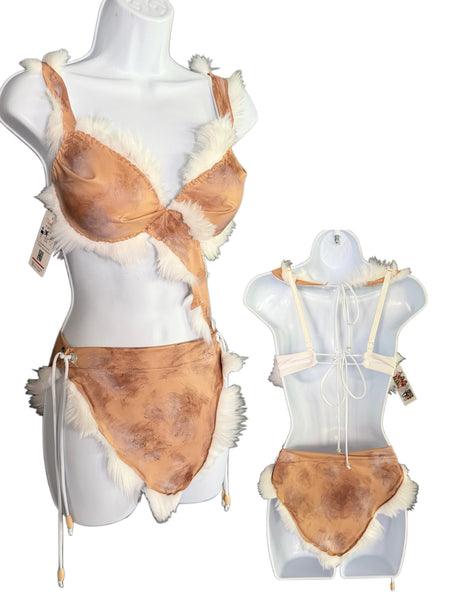 Cave Woman Barbarian Costume – Prehistoric Bombshell Handmade Bra Set