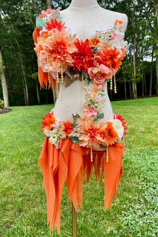Ready to Ship 36DD Large Bottom - Dreamy Peach Fairy Top and Skirt Monokini Costume
