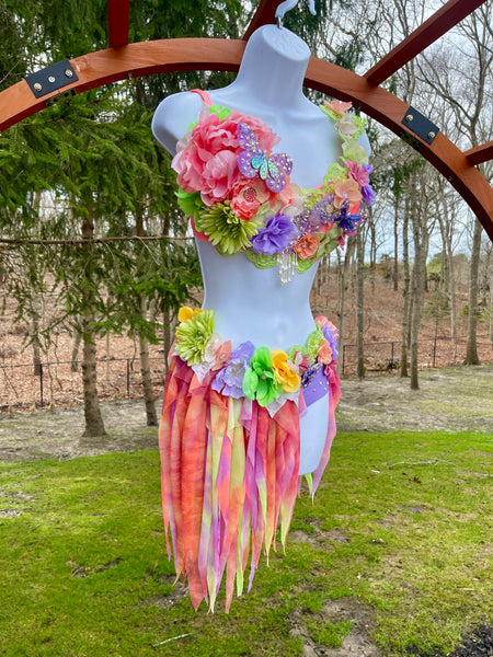 Ready to Ship - 34C Small - Blooming Garden Spring Fairy Bra and Skirt Costume