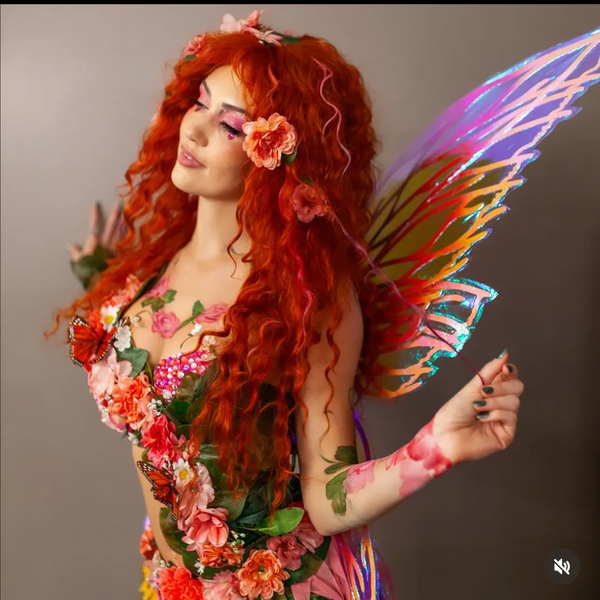 Green Fairy Monokini Warriors with Monarch Butterflies Cosplay Festival Dance Costume
