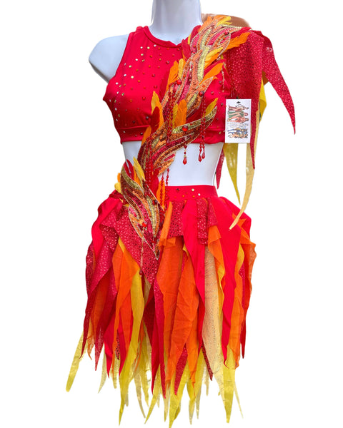 Ember Flame Phoenix Monokini Fairy Dance Costume Rave Bra