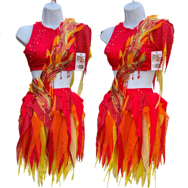 Ember Flame Phoenix Monokini Fairy Dance Costume Rave Bra