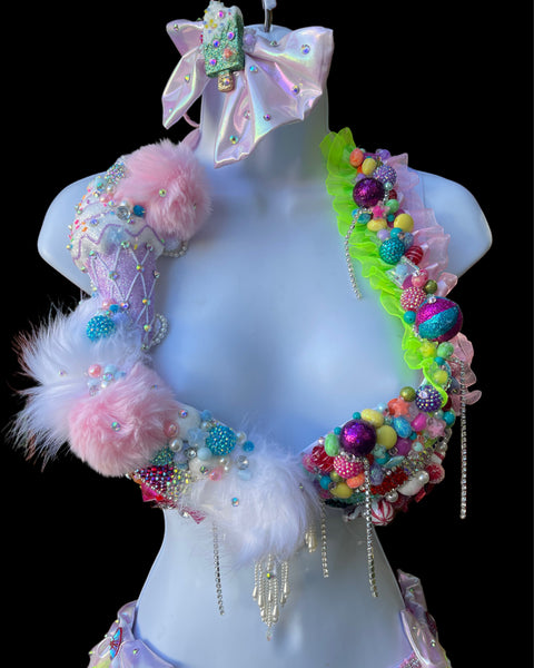 Pastel Candyland Board Game Bra Shorts and Crown