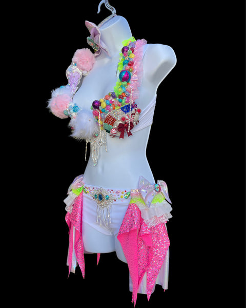 Pastel Candyland Board Game Bra Shorts and Crown