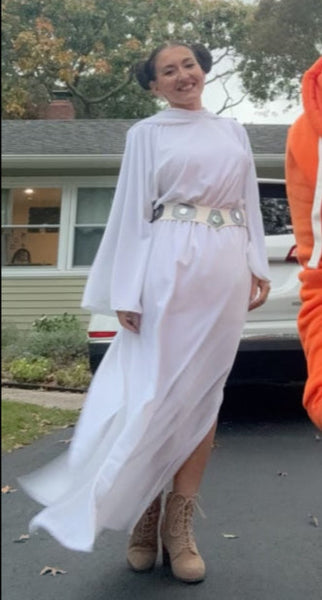 Princess Leia Cosplay Costume Robe in Velvet with Belt
