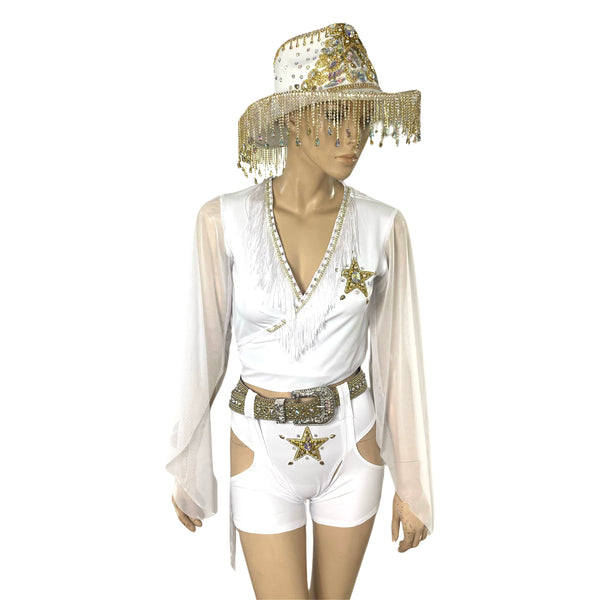 White and Gold Cowgirl Costume