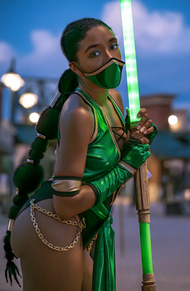 Video Game - Jade Green Assassin Warrior Dance Festival Cosplay Costume