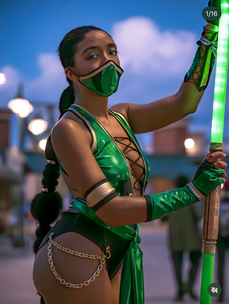 Video Game - Jade Green Assassin Warrior Dance Festival Cosplay Costume