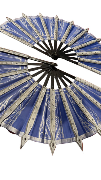 Blue and Silver Blade Fans for Cosplay - Inspired by Kitana Mortal Kombat