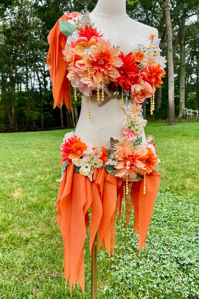 Ready to Ship 36DD Large Bottom - Dreamy Peach Fairy Top and Skirt Monokini Costume