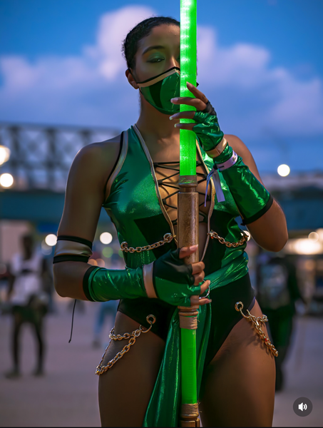 Video Game - Jade Green Assassin Warrior Dance Festival Cosplay Costume