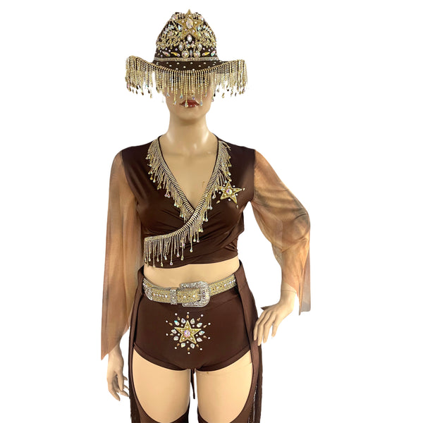 Brown and Gold Cowgirl Costume