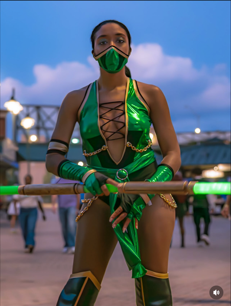 Video Game - Jade Green Assassin Warrior Dance Festival Cosplay Costume
