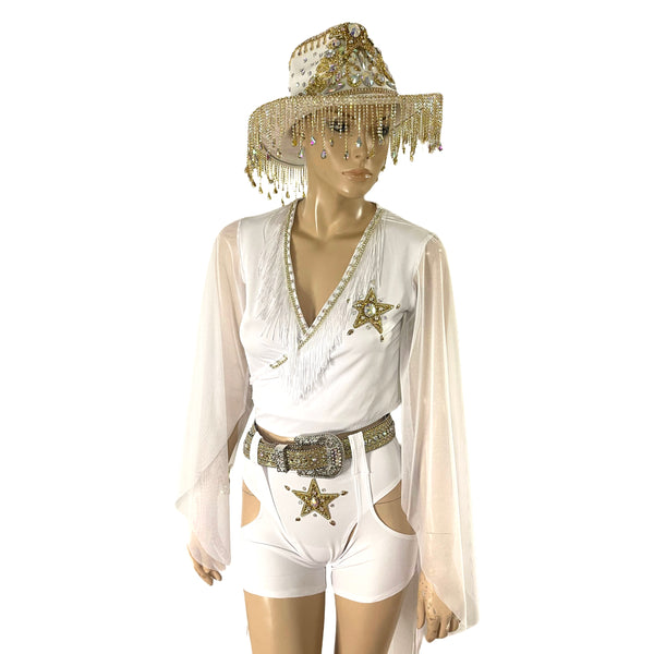 White and Gold Cowgirl Costume